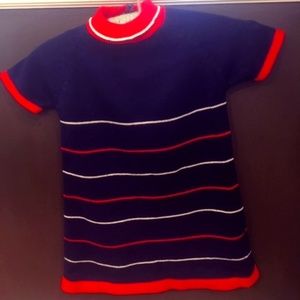 Vintage, Cute Girls Red, White & Blue Dress